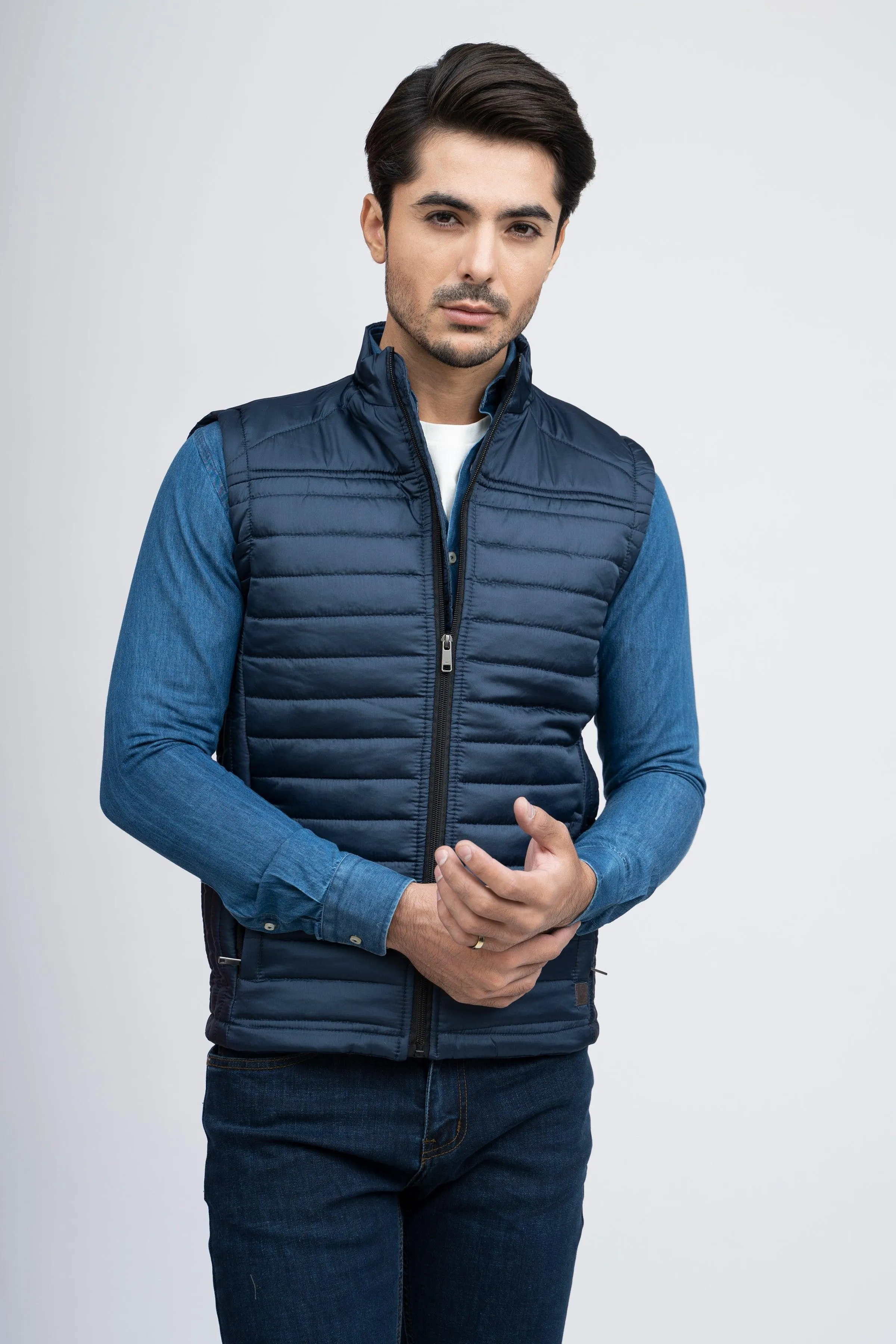 PUFFER JACKET S/L BLUE