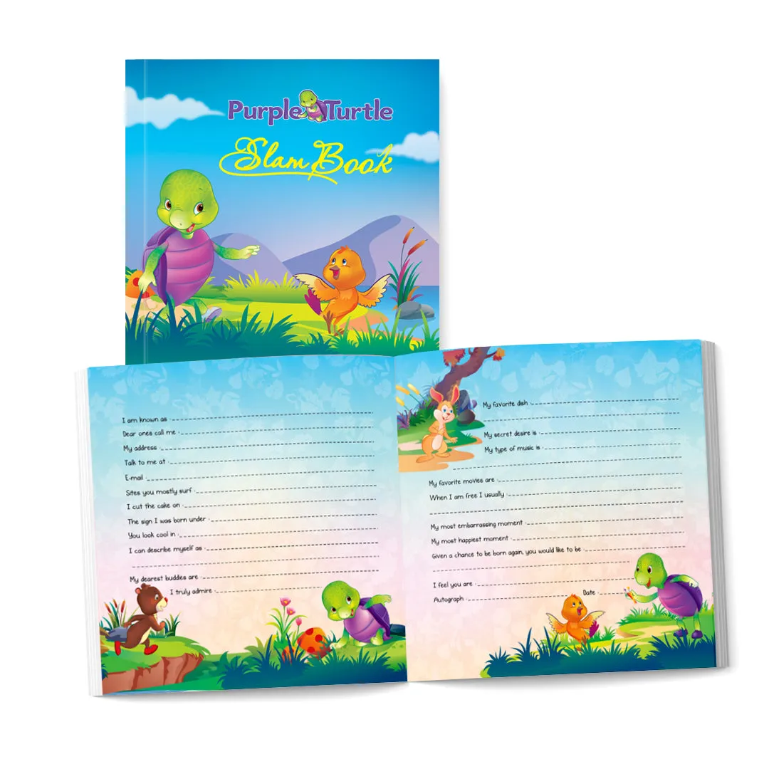 Purple Turtle Slam Book | Activity Book For kids | Return Gift For 2 to 5 Years