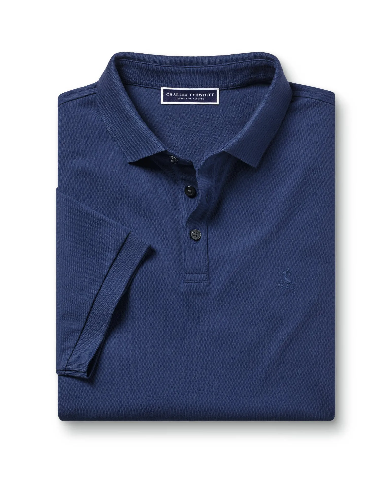 ROYAL BLUE SOLID SHORT SLEEVE COTTON TYRWHITT PIQUE POLO