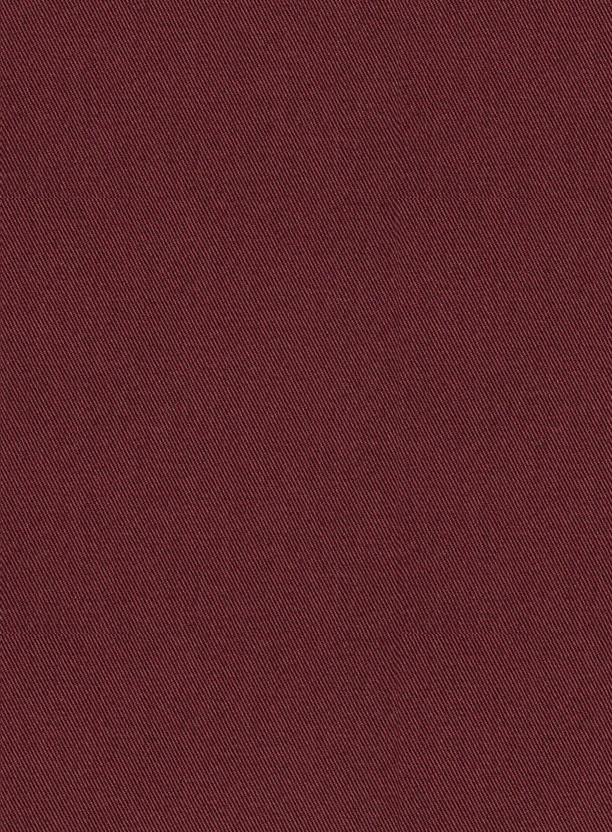 Scabal Maroon Cotton Stretch Pants
