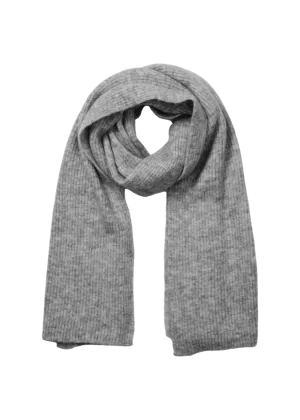 SLFMALINE LANO KNIT SCARF | MEDIUM GREY MELANGE