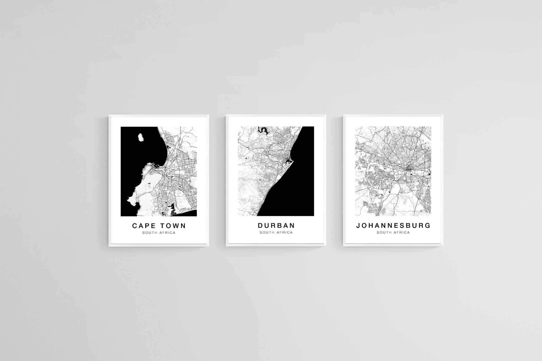 South African City Maps Set
