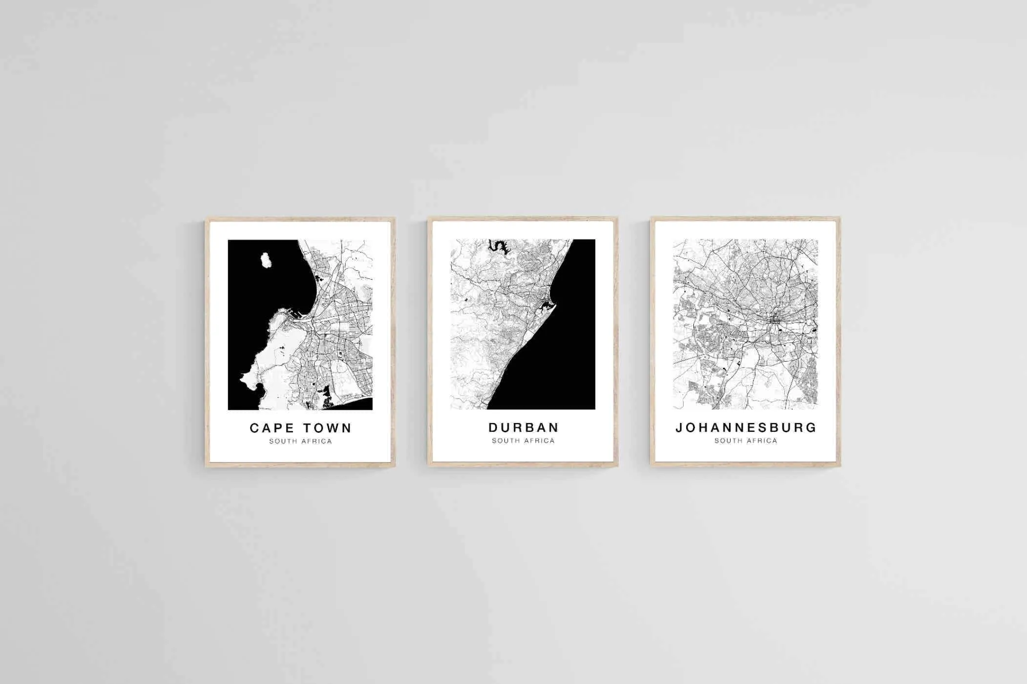 South African City Maps Set