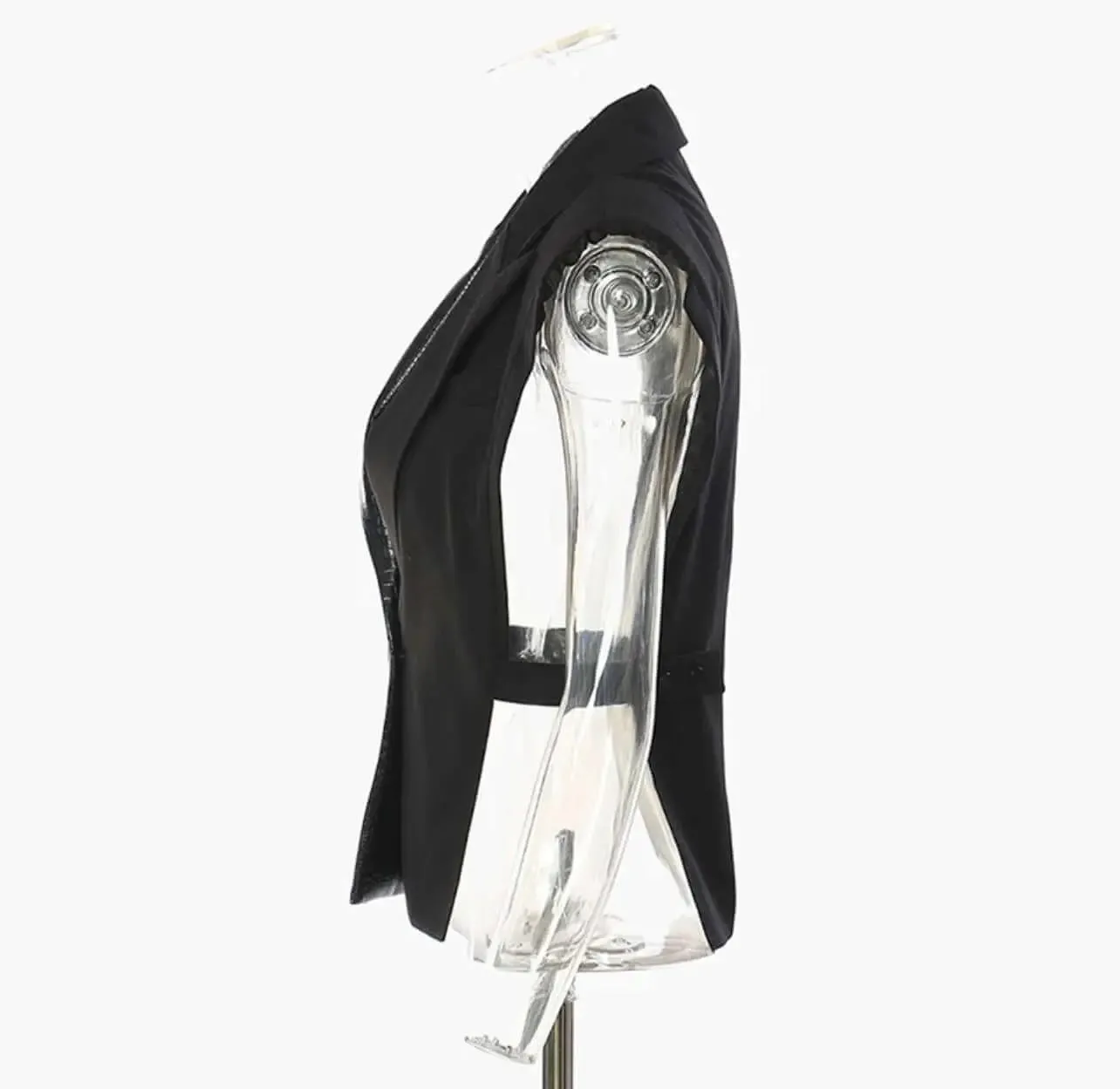 Spliced Crocodile Leather Style V Neck. Trending Streetwear Style