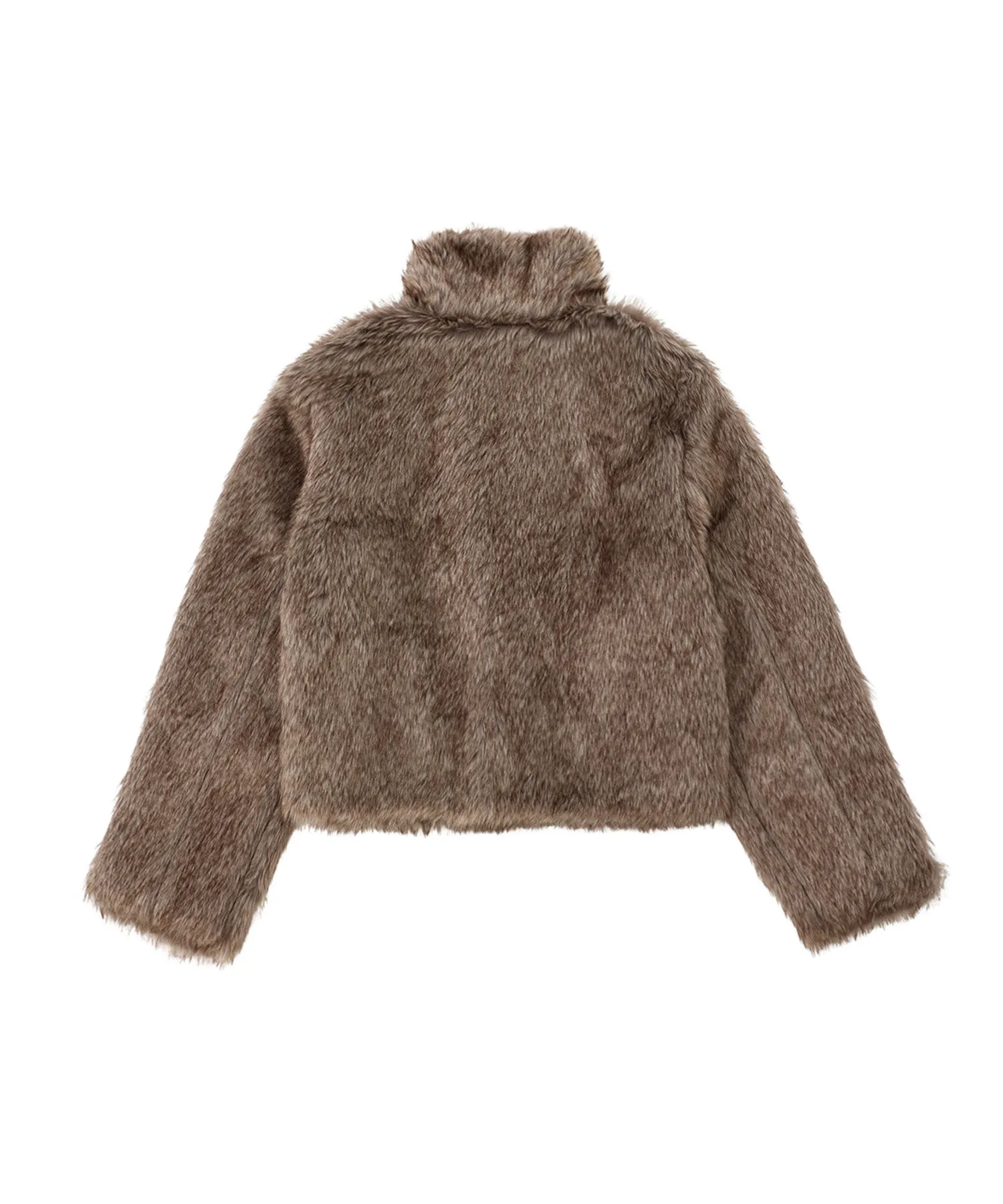 Stand collar volume fur coat
