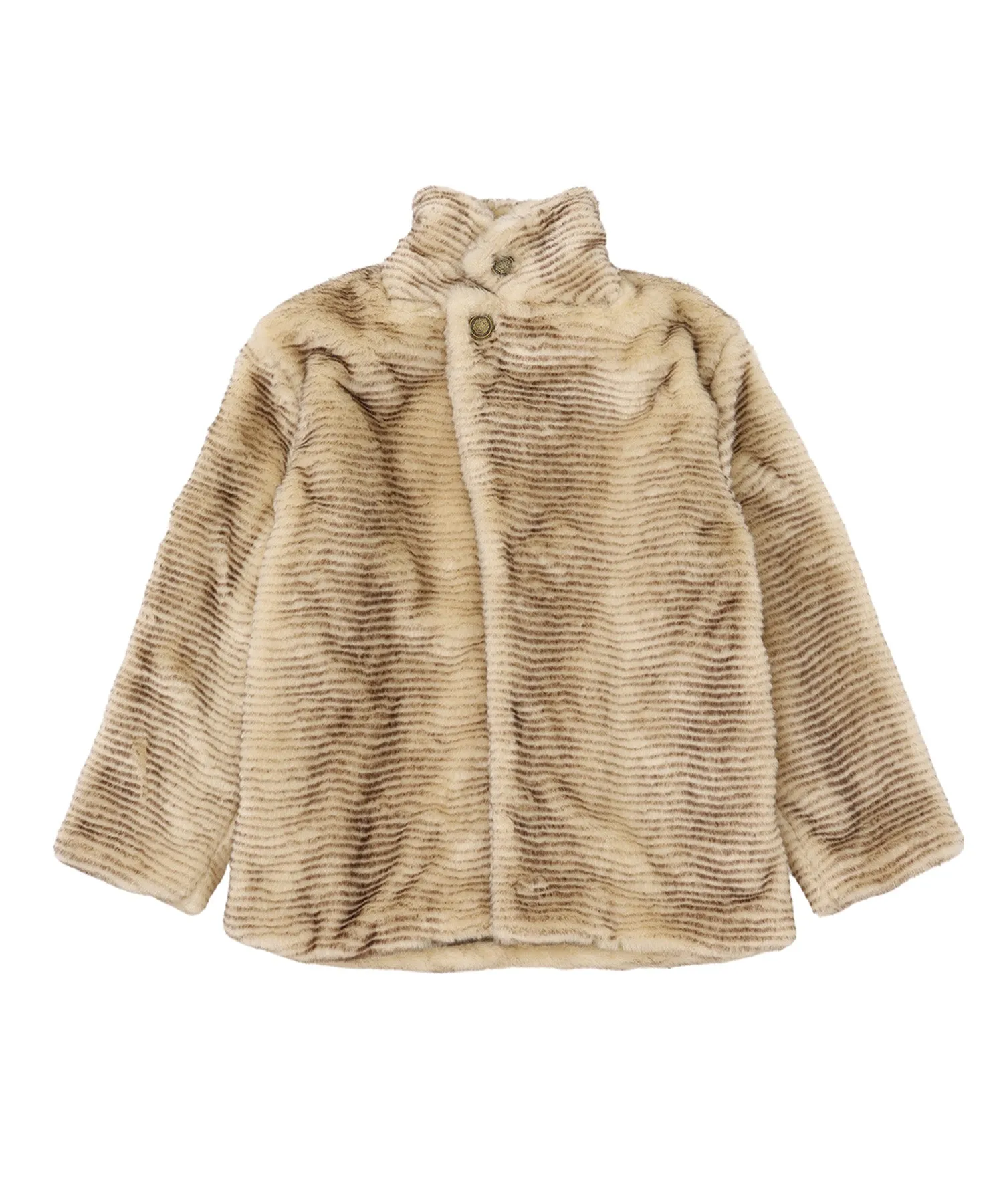 Stand collar volume fur coat