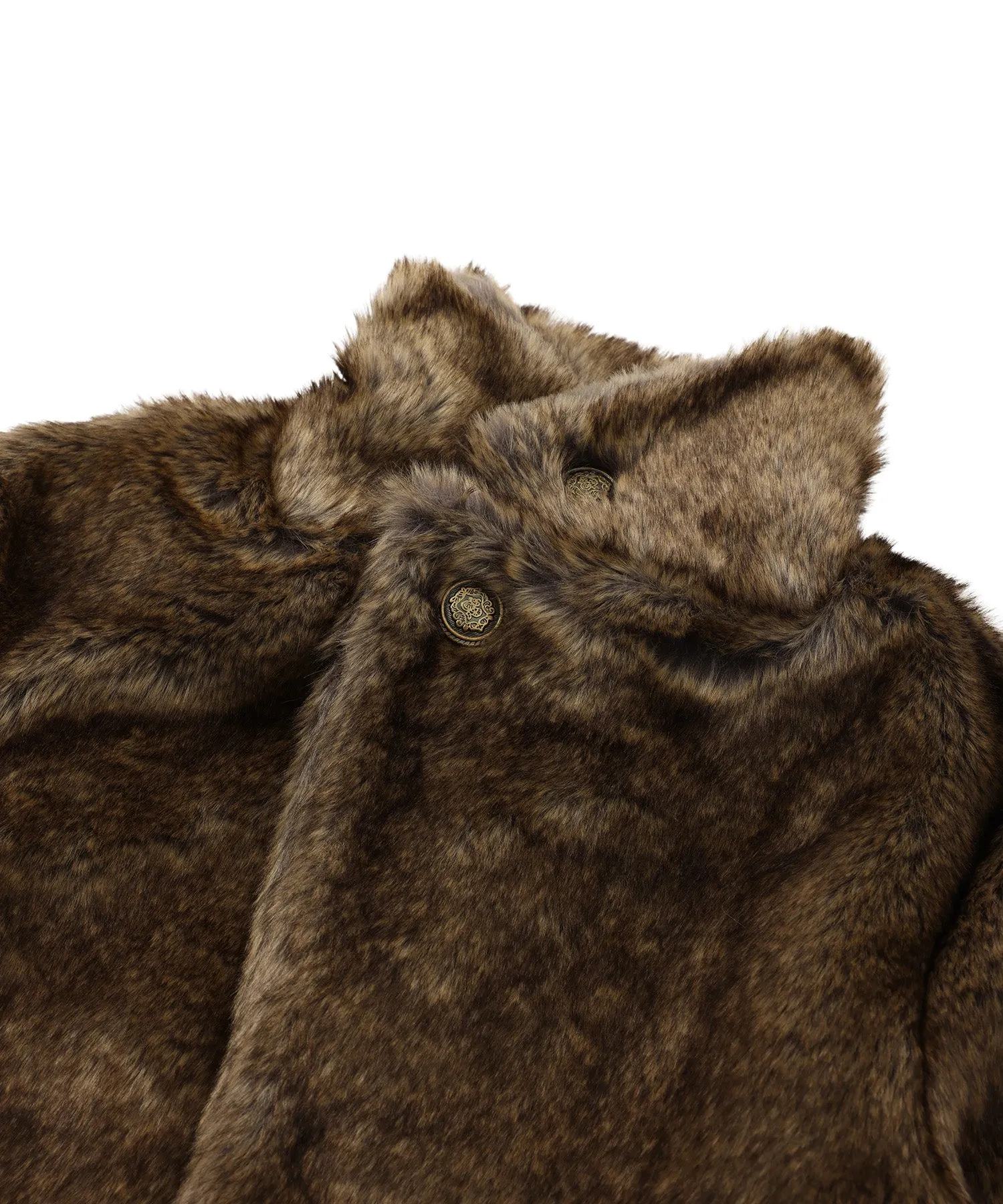Stand collar volume fur coat