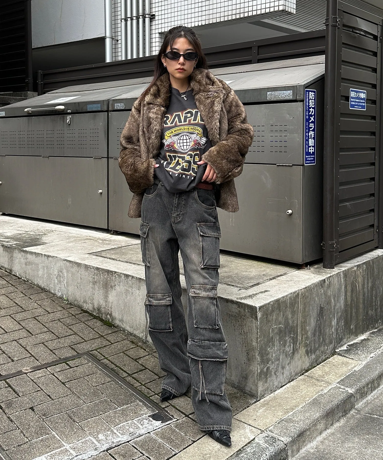 Stand collar volume fur coat