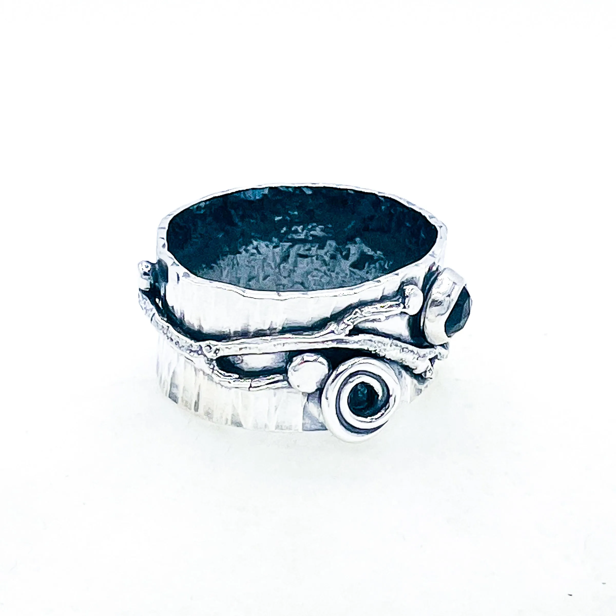 Sterling Silver Celestial Branch Ring - Wide Band Ring Size 8