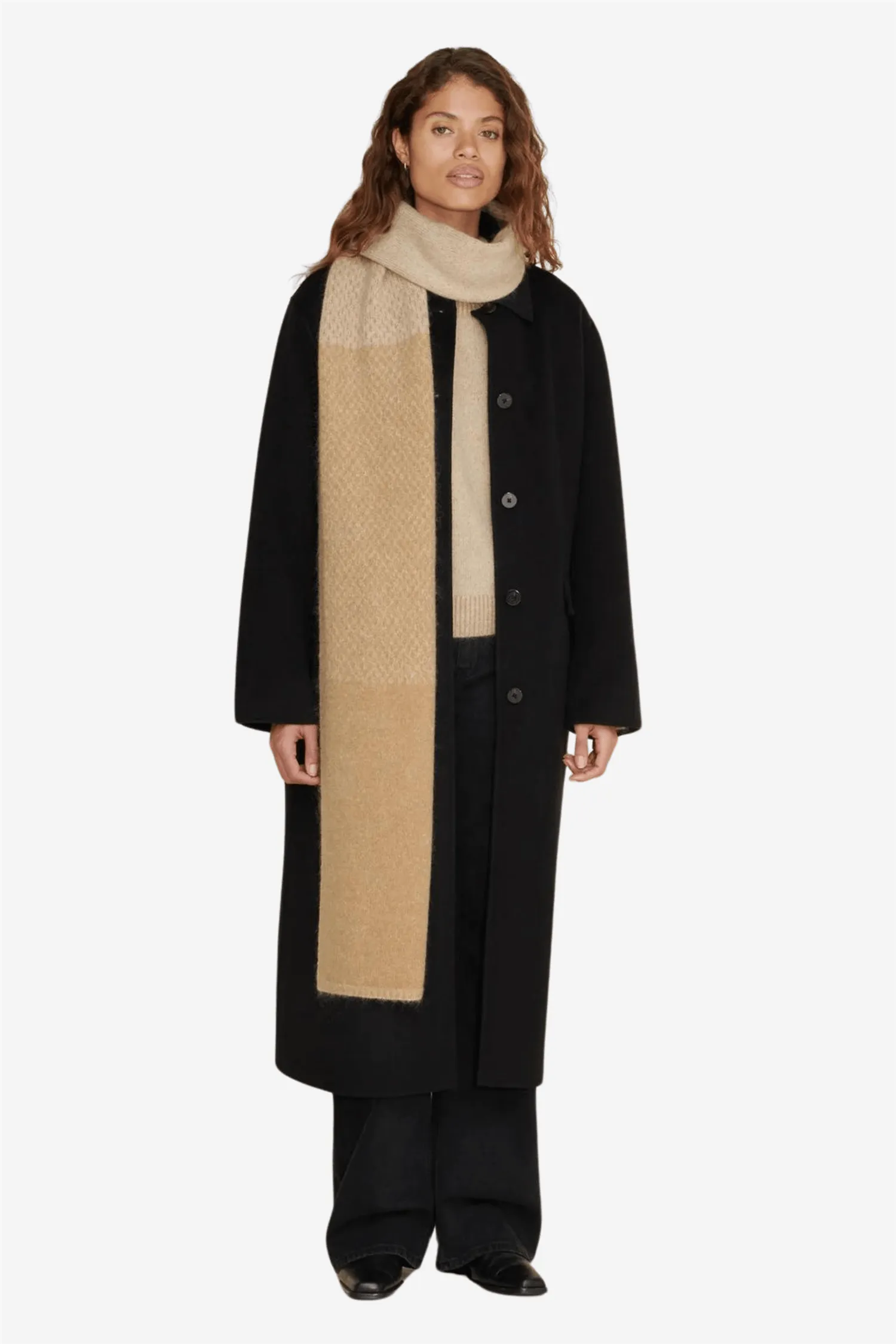 Tine Knit Scarf Sand Mix